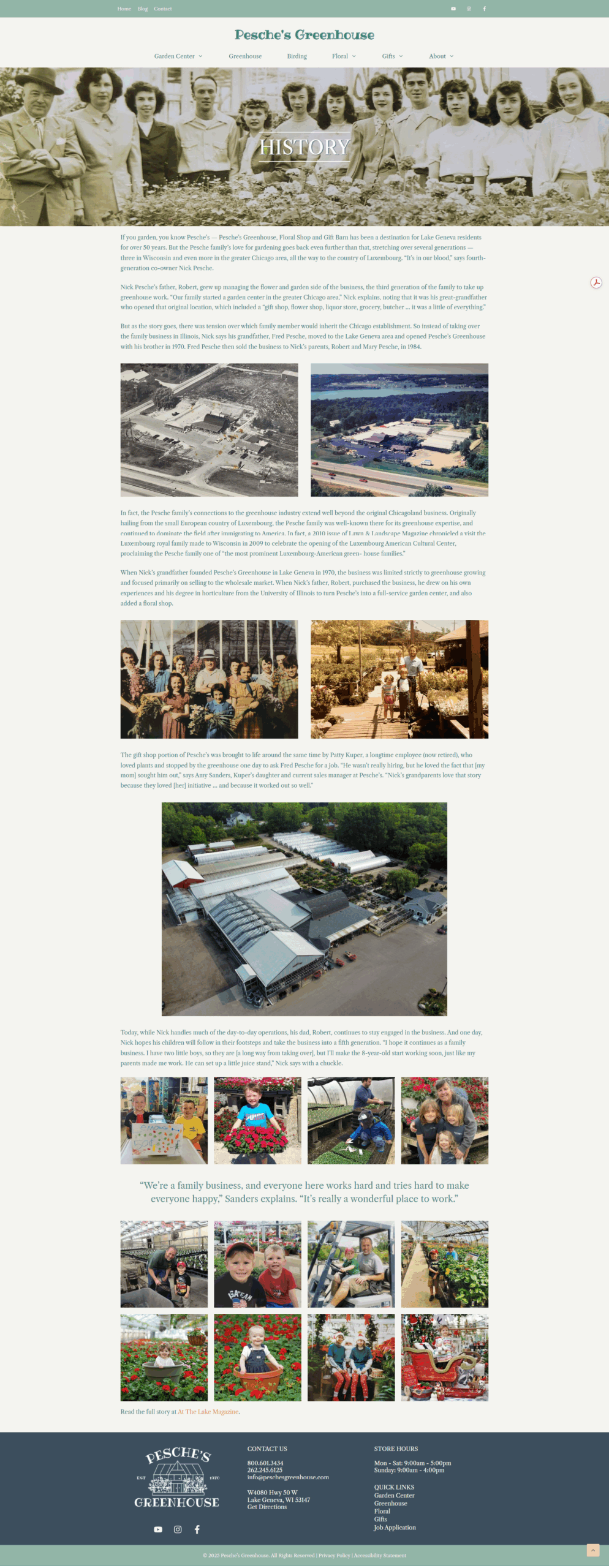 History-Pesche-s-Greenhouse-web design